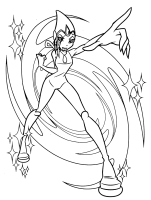 A coloring page of winx club